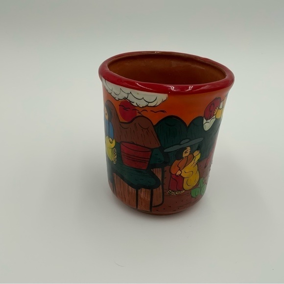 Handcrafted and Painted Storytelling Xalitla Clay Mug - Picture 2 of 5